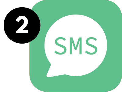 Image of Step2 receive text